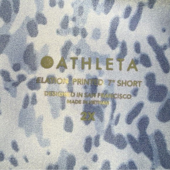 ATHLETA Elation 7” Printed Biker Short Liquid Petals‎ Periwinkle Purple - 2X - Picture 4 of 12